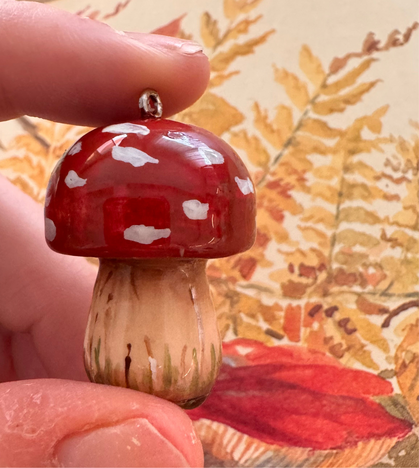 Faery Mushroom with red Fox necklace ✨FREE SHIPPING✨
