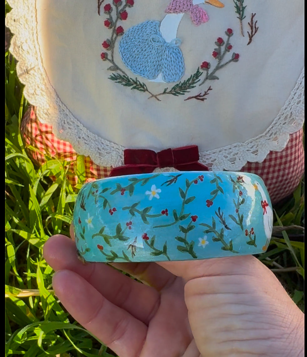 A gooseberry tale. Hand painted bracelet