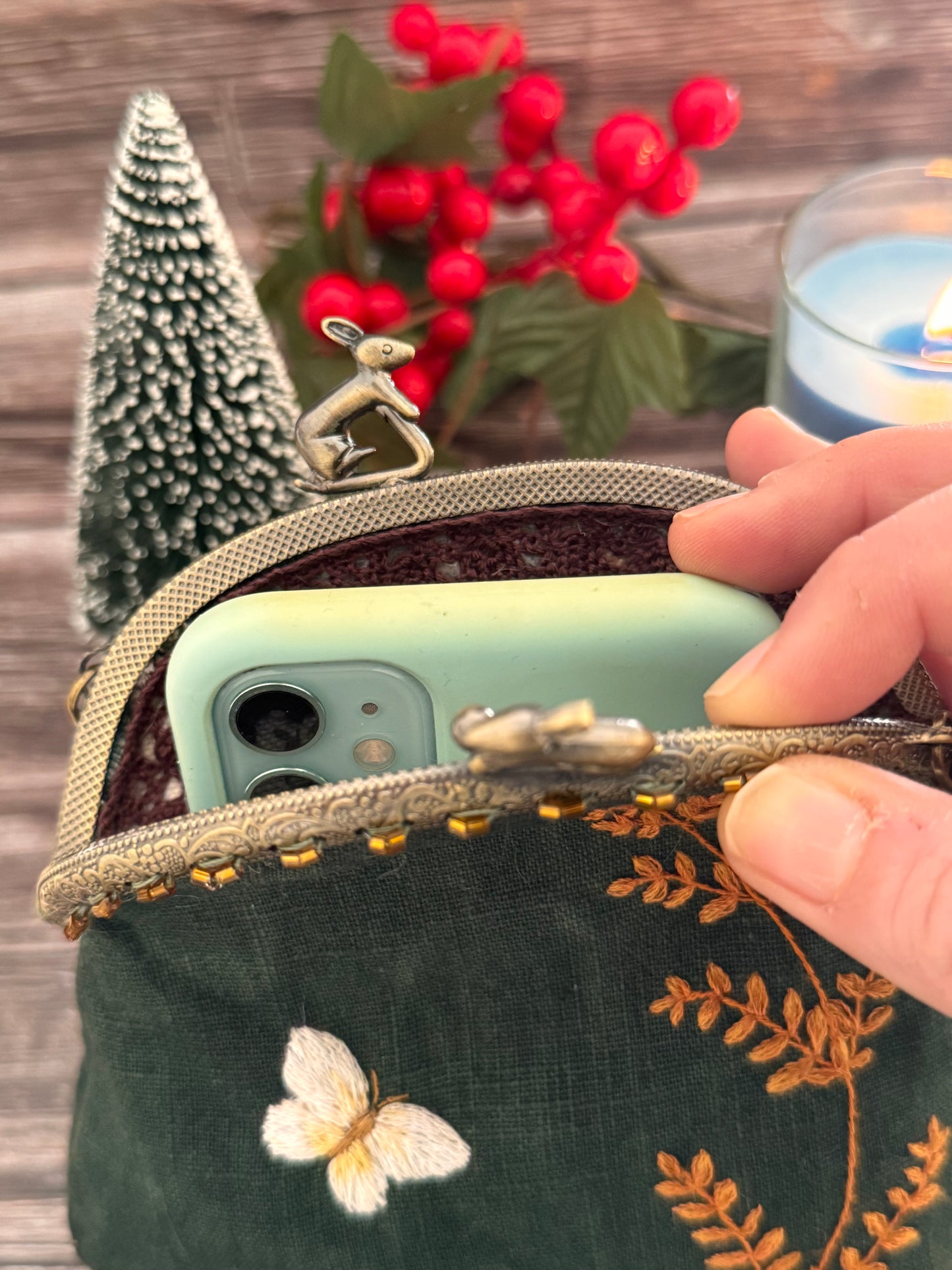 ✨Only 1✨Winter Whispers Embroidered Clutch