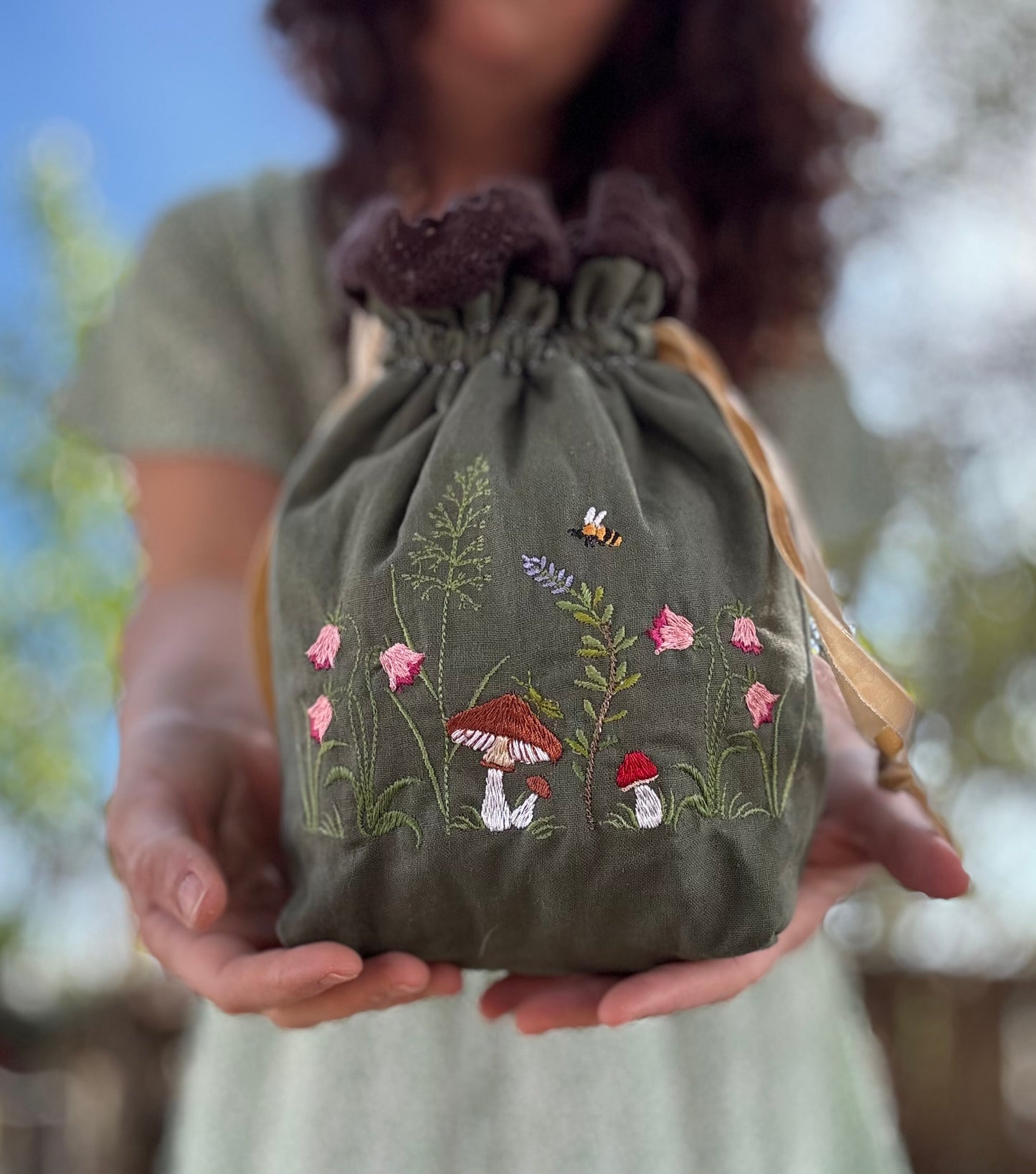“Spring Morning Walk” Drawstring bag