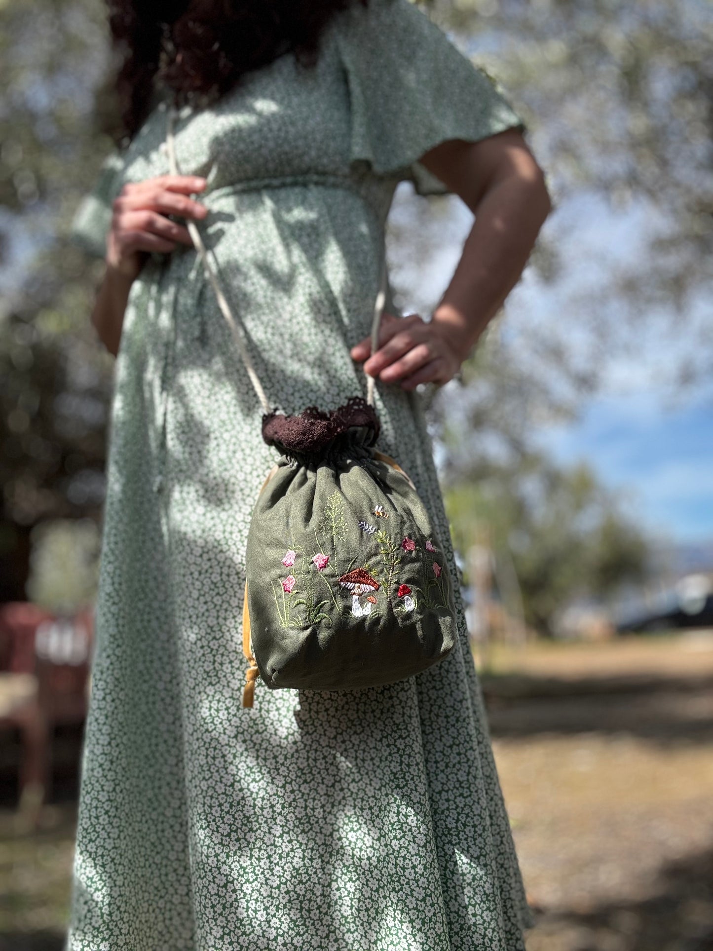 “Spring Morning Walk” Drawstring bag