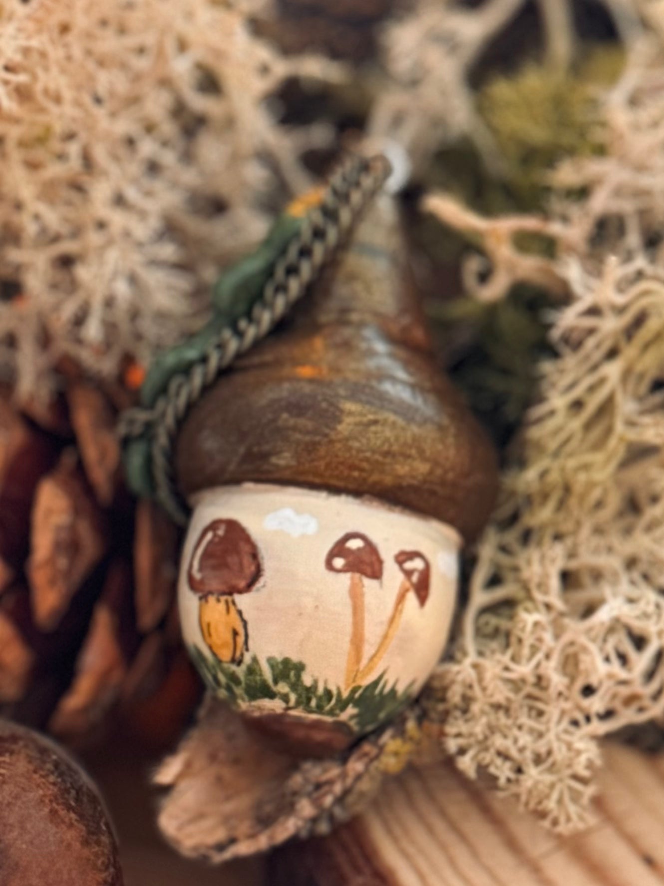 Faery Acorn with Hedgehog necklace