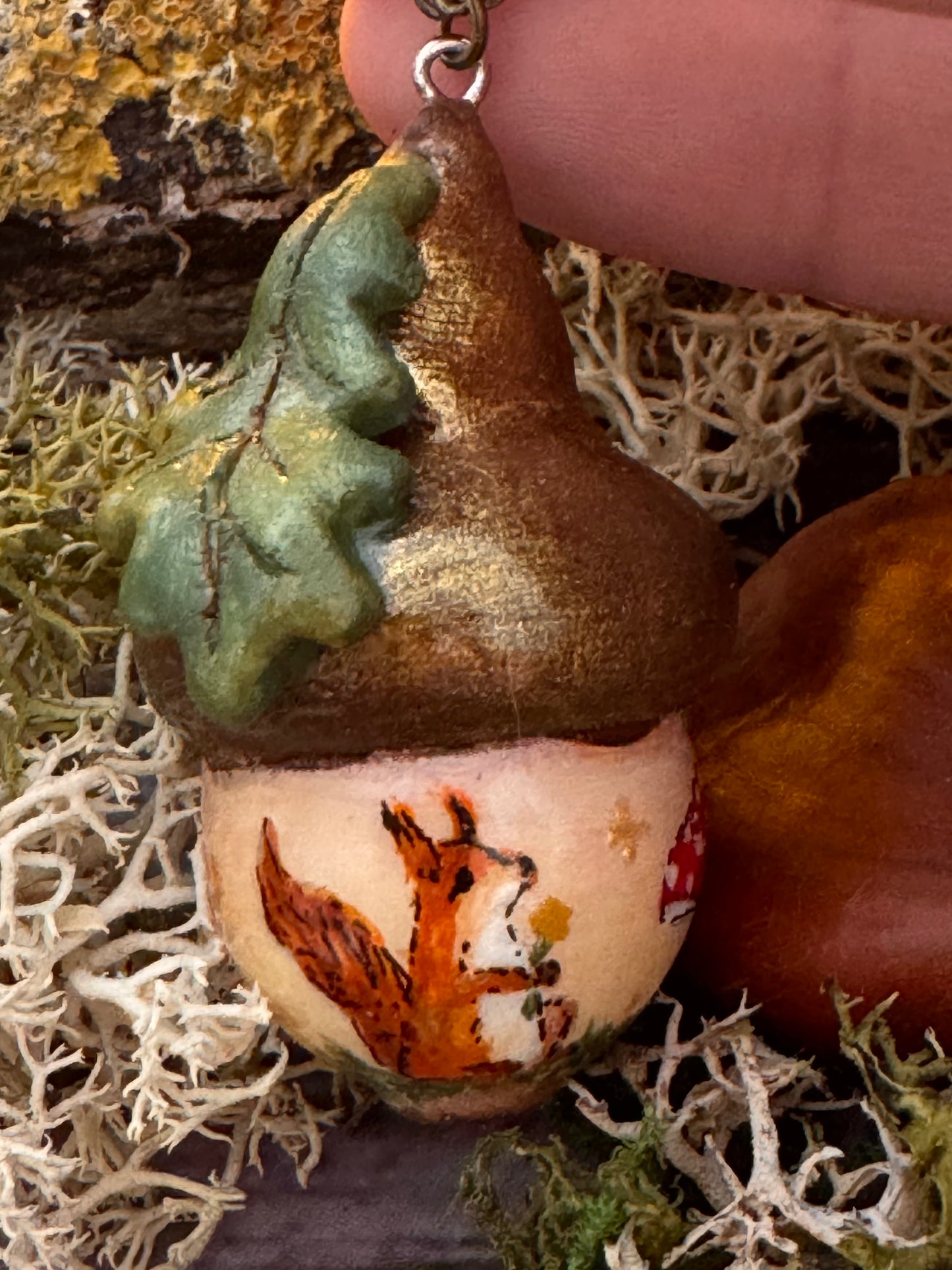 Faery Acorn with Squirrel necklace