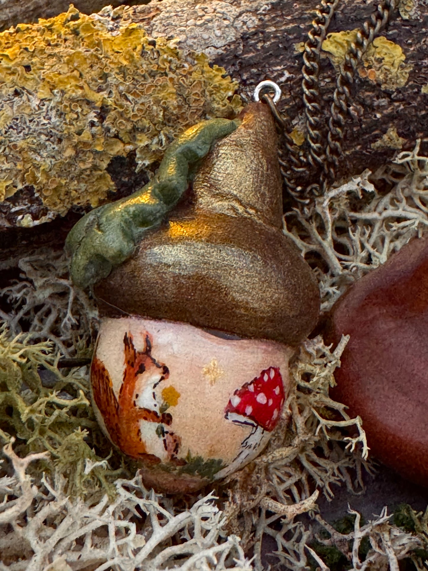 Faery Acorn with Squirrel necklace